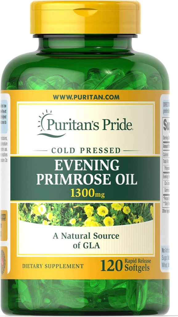 Puritan Pride Evening Primrose Oil 1300 mg Softgels, 120 Conde