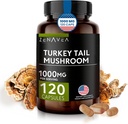 Turquía Tail Mushroom Capsules Immune System Support, Antioxydant and Digestive Properties - Mushrooms Suplemento 1000mg - 120 Capsules - Equivalente a 15,000 mg de Orgánica Turquía Tail