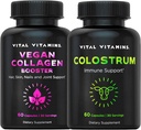 Vital Vitaminas Vegan Collagen Booster Capsules + Colostrum Capsules Suplemento