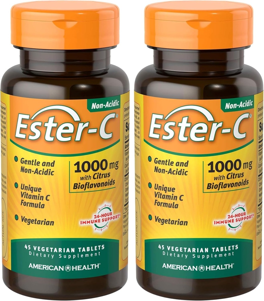 American Health Ester-C con Citrus Bioflavonoids, Tablet, 45 Cuenta (Pack of 2)