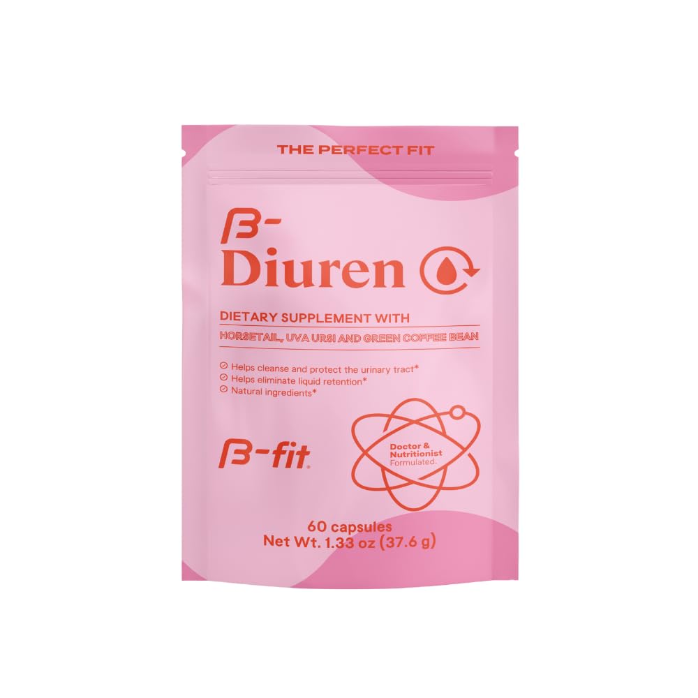 B-FIT B Diuren - Diuretic Capsules with Caffeine, Horsetail Herb and Uva Ursi - 60 Capsules with Natural Extracts - Horsetail Supplement - Best Diuretics for Water Retention
