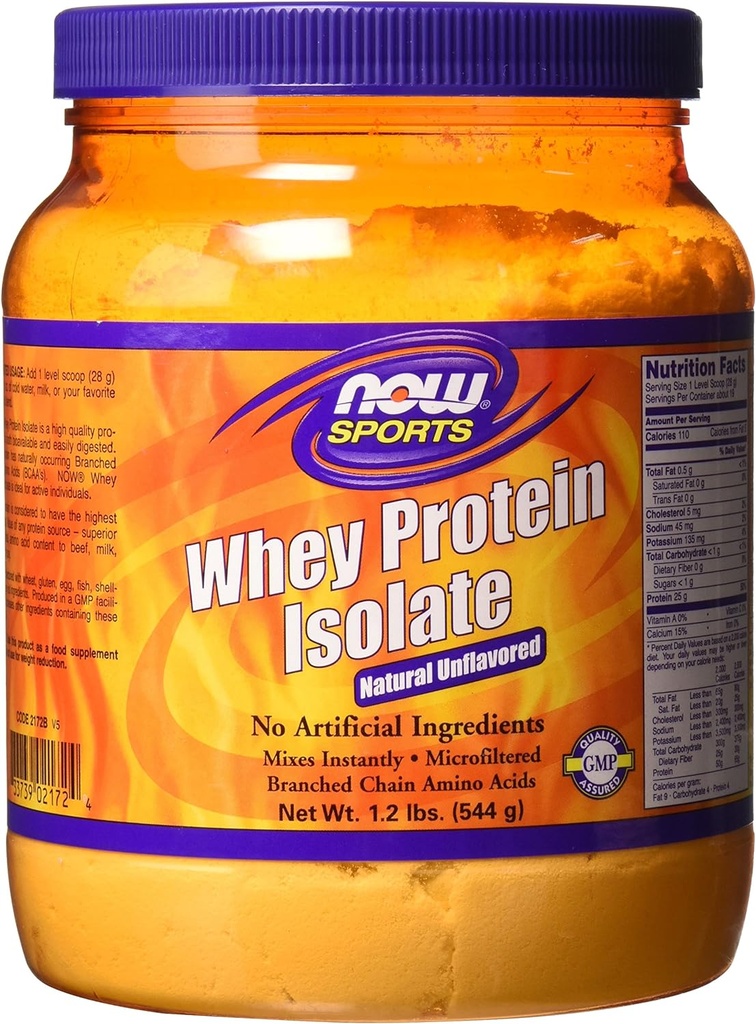 AHORA Sports Whey Protein Isolate Powder con BCAAs - Desenflavorado - 1.2 lb