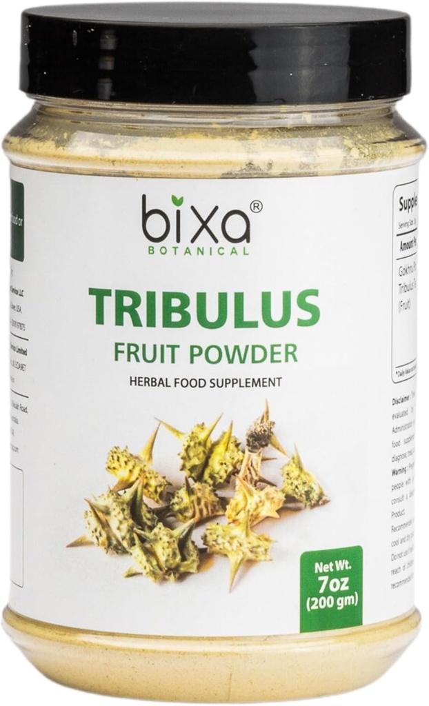 bixa BOTANICAL Tribulus Terrestris Powder (Gokshura/Gokhru) - 200g/ 7 Oz ← Herbal Supplement TEN Gluten Free, Non-GMO, Steam Treated, Vegan, 100% Pure.