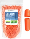 XPRS Nutra Size 2 Empty Capsules - 1000 Count Empty Gelatin Capsules - Pills DIY Capsule Filling - Pure Bovine Pill Gel Caps for Do-It-youself Supplements (Orange)