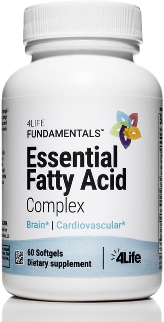 Complejo de ácidos grasos esenciales 4Life - Características de la mezcla de aceite de pescado Omega-3 y Omega-6, Incluye GLA y CLA - Circulación Soporte - 60 Softgels