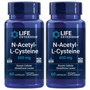 Life Extension N-Acetyl-L-Cysteine (NAC), Immune Response, Respiratory Health, Liver Health, NAC 600 mg, antioxidant Defense, Free radicals, Easy to Absorb - Two Pack x 60 Capsules