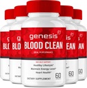 Genesis Blood Clean Capsules - Advanced Formula Supplement for Maximum Strength - Natural Blood Vessel Cleaner, GenesisBlood Clean Pills, GenesisBloodClean Pastillas Comentarios (5 Pack)