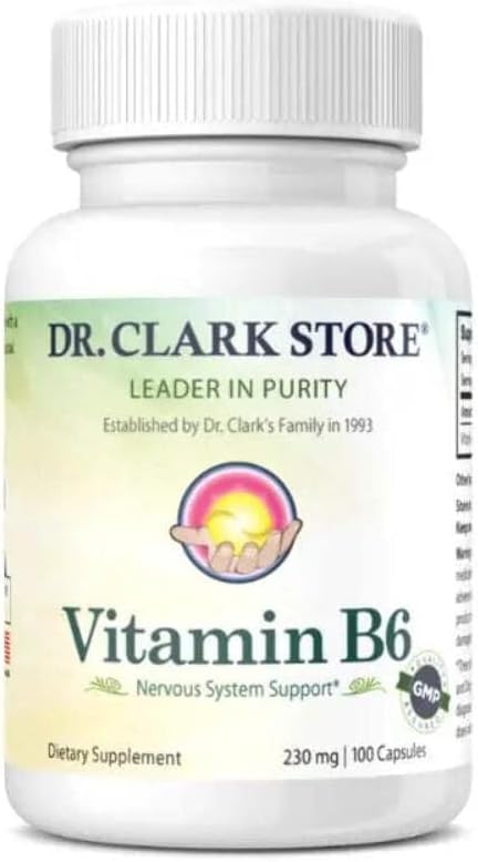 Dr. Clark Vitamina B6 Suplemento, 230 mg, 100 cápsulas