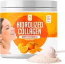 Hydrolyzed Collagen Powder Supplement | Promotes Hair, Nail, Skin, Bone, Joint Health, Gut Health | Hydrolyzed Grass Fed Collagen Peptides |Collagen for Women | 200gr (Orange)