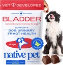 Native Pet Dog UTI Treatment - Cranberry Supplement for Dogs Bladder Control & Kidney Support - Prevent Urinary Tract Infection and Urinary Incontinence - Made with Real Cranberry Extract - 30 Chews