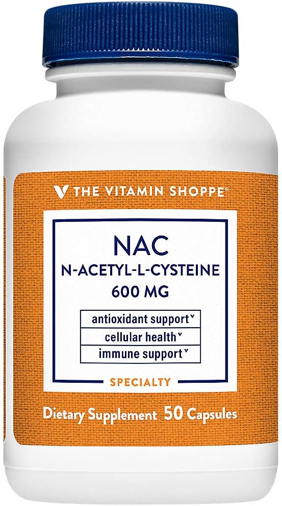 La Vitamina Shoppe NAC N-Acetyl-L-Cysteine - Promueve la Salud Celular, Immune & Antioxidant Support - 600 MG (50 cápsulas)