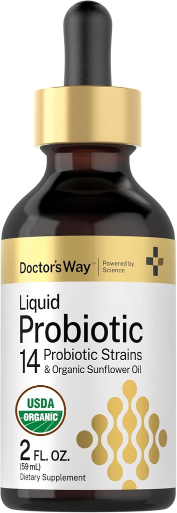 Camino del Doctor Probiótico Líquido TENIDO 2 fl oz TEN 14 Estrenos Probióticos con Aceite Orgánica de girasol