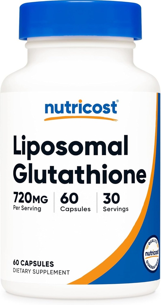 Nutricost Liposomal Glutathione Suplemento 60 cápsulas, 720 mg Por Serving - Vegan, GMO-Free, 30 Actuaciones