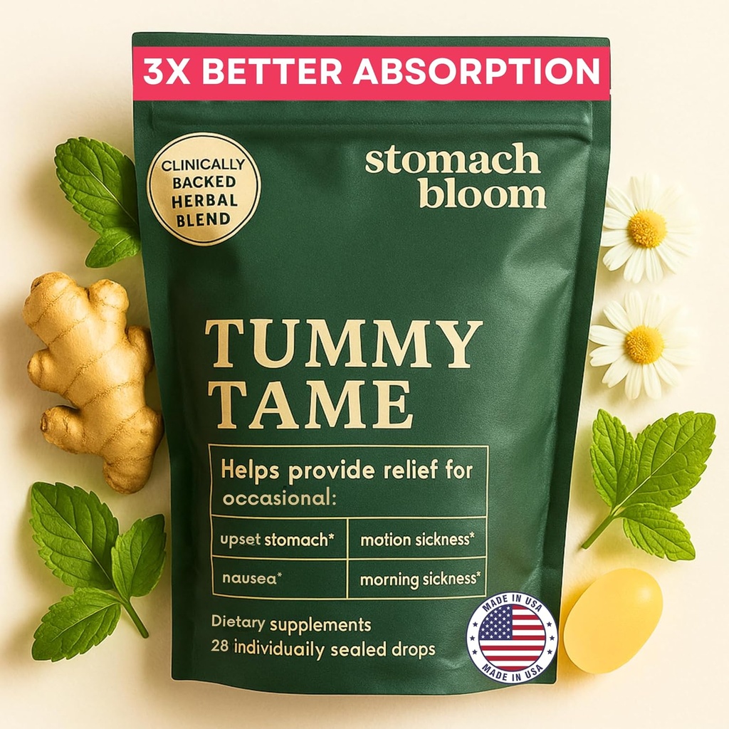 Ginger de acción rápida para Nausea Relief ← Herbal Relief for Pregnancy Nausea and Morning &amp; Motion Sickness ← Ginger, Lemon, Spearmint &amp; B6. 28 Individualmente Sealed Drops.