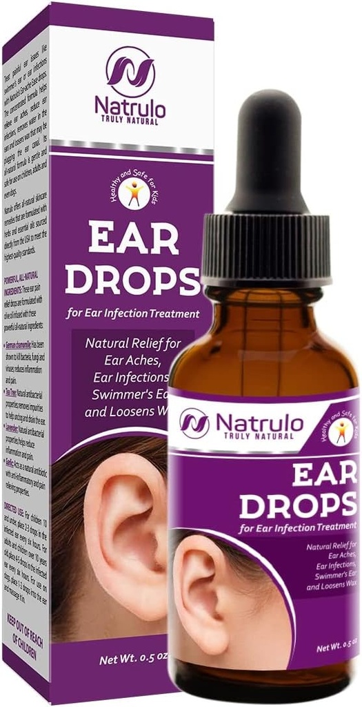 gotas de oído natural para la infección de los oídos – gotas homeopáticas para adultos, niños, bebé, " animales domésticos " - Alivia los dolores de oído, el oído de Swimmer, " Loosens Wax – Salud segura para los niños en EE.UU.