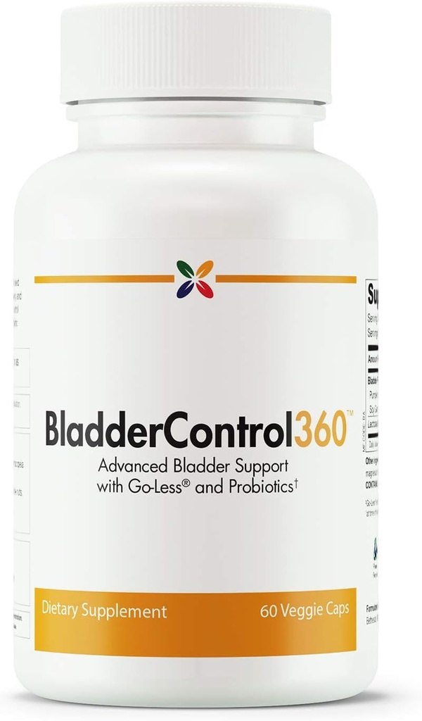 Stop Aging Now - BladderControl360 Fórmula - Soporte para el control de la vejiga - Probióticos Go-Less " - Suplemento Probiótico de Salud urinaria - Lactobacillus Rhamnosus, Pumpkin Seed " Soy Germ Extracts - 60 Vcaps