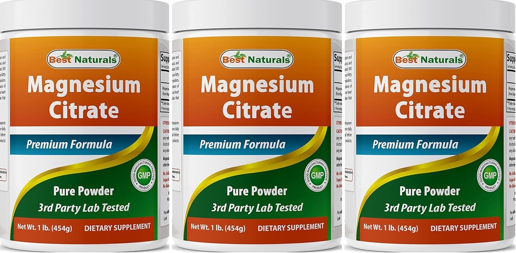 Mejores Naturales Magnesium Glycinate Powder - 1 Libra (1 LB (Pack of 3))