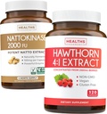 Nattokinase " Hawthorn (4-Month Supply) Nattokinase Berry Harmony - Nattokinase 2000 FU Potentes Soybeans naturalmente fermentados (4-Month Supply) " Hawthorn Berry 4:1 Extract - Vegan and Non-GMO