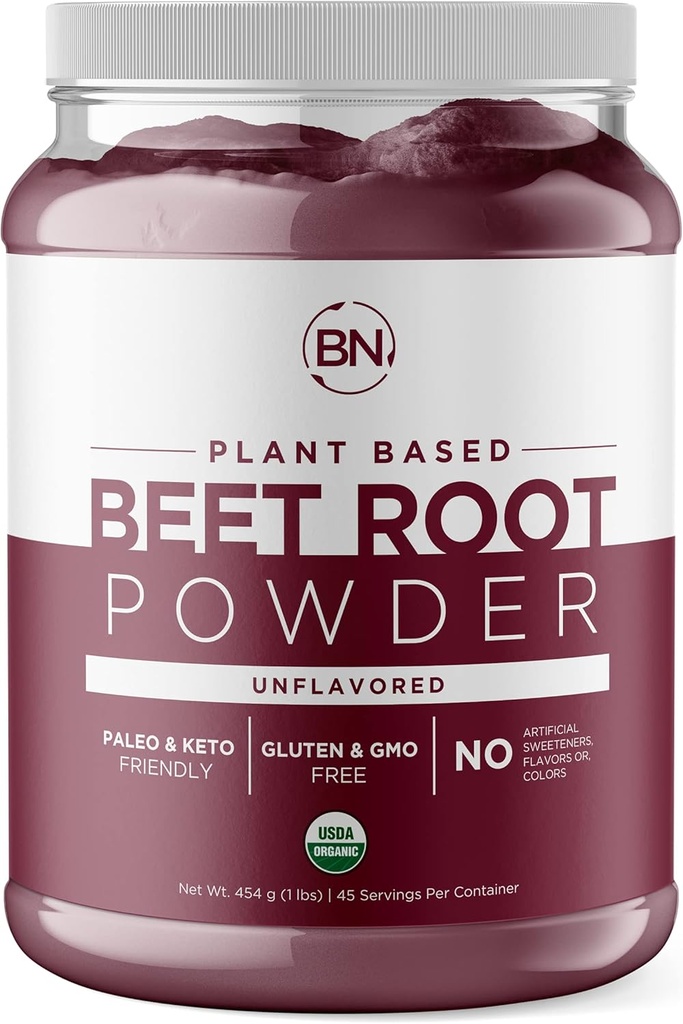 Organic Beet Root Powder – Pure Plant Based Nitric Oxide Boosting Beets for Stamina and Circulation - USDA Organic Beet Powder for your Morning Beet Juice - Non-GMO, Certified Organic, Gluten-Free