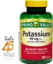Spring Valley Potassium Heart Health Dietary Supplement Caplets, 99 mg, 250 Conde, Potassium Gluconate Bundle with Lual's 45 Diabetes Decoded