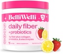 Belli Welli Fiber Suplemento para Mujeres Men, Premium Daily Fiber Powder de Acacia Orgánica con Agregado Collagen, Electrolytes sensibleProbióticos, No Bloat, Constipation limitadaGut Health Support (Strawberry Lemonade)