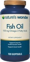 Natural Wonder Fish Oil 1100mg Omega-3 Fish Oil Suplementos para Mujeres y Hombres, EPA & DHA para Juntas Saludables, Corazón, Sistema Inmunitario, 120 Day Supply of Softgels