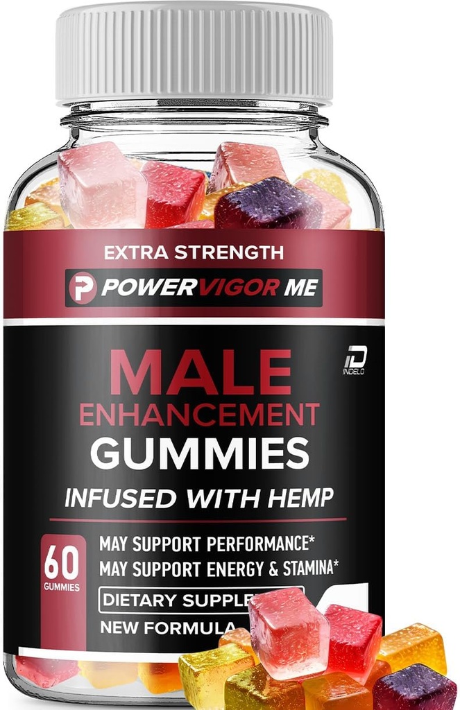 Power Vigor Me Gummies for Hombre - PowerVigorMe Hemp Gummies, Power Vigor Me Official Formula Hemp Gummies - Natural Hemp Oil Advanced Formulation, Gummies Comentarios (1 Pack - 60 Gummies)