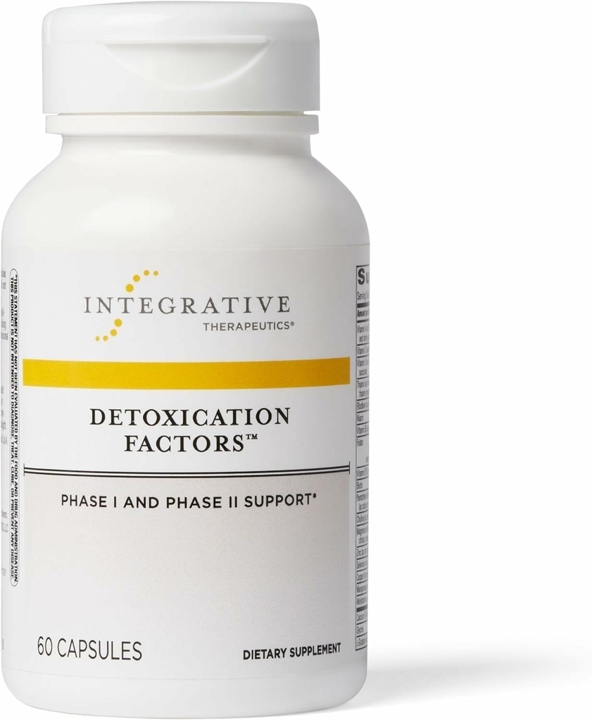 Factores de desintoxicación de la terapéutica integrada - Suplemento de hígado para el apoyo a las vías de desintoxicación* - Incluye vitaminas A &amp; C - sin lácteos - 60 cápsulas (30 piezas)