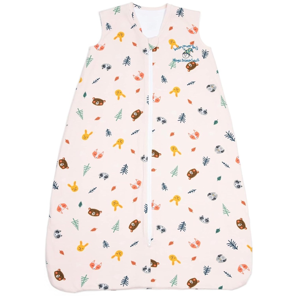 Baby Merlin's Magic Dreamsack - Cotton Wearable Blanket Sleep Sack - Winter Baby Sleep Sack for 6-12 Months Babies - Promueve el sueño y la cadera del movimiento - Animales dormidos