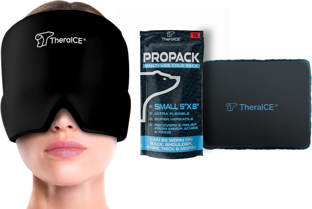 TheraICE Headache &amp; Migraine Relief Hat &amp; TheraICE PROpack Ice Pack