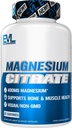 EVL Magnesium Citrate Capsules 400mg - Muscle and Bone Health Supplement with Pure Magnesium Citrate for Muscle Relax and Bone Strength - 60 Veggie Capsules for Health