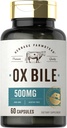 Carlyle Ox Bile Suplemento 500 mg ← 60 cápsulas ← Enzymes Digestivos Silencio No GMO &amp; Gluten Vida libre por Herbage Farmstead
