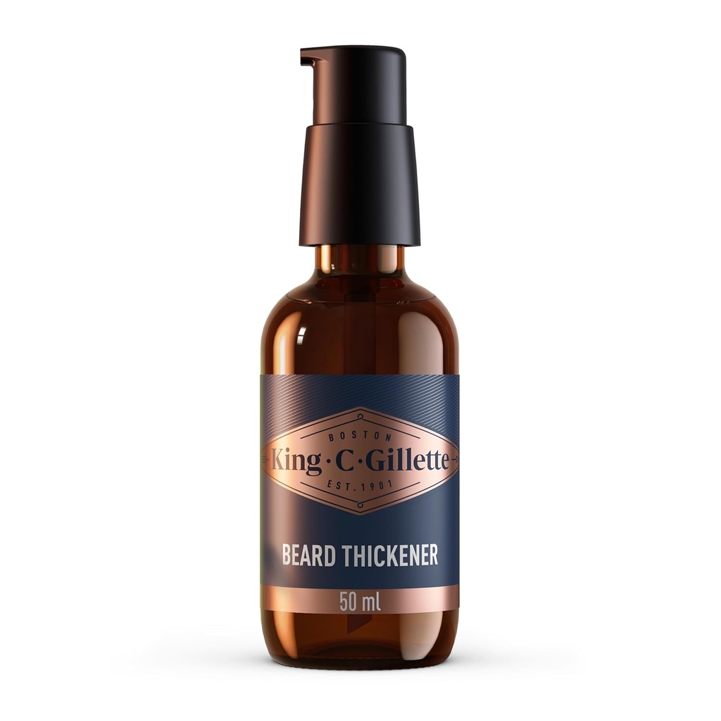 King C. Gillette Beard Thickener formulado con complejo de vitamina B y cafeína, 1.7oz