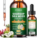 7-en-1 Soursop Bitters Liquid, Soursop Oil with Sea Moss " Turmeric " Vitamino para Immune " Digestive " Cell Support, Sugar-Free ← Non-GMO ← Vegan 2 Fl oz Pineapple