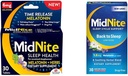 MidNite Time Release 6mg Melatonin 30 Tablets &amp; Volver al sueño 1.5mg Melatonin 30 Cherry Flavored Chewable Tablets Sleep Aid Bundle
