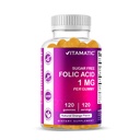 Vitamatic Folic Acid Gummies 1000 mcg (1 mg) – Vitamin B9 (1667 mcg DFE) – Sugar Free – Prenatal & Cellular Health Support – Natural Orange Flavor – Vegan, Non-GMO – 120 Gummies (120 Servings)