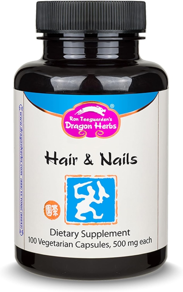Herbs Dragon Hair and Nails ← Todos los suplementos naturales para soportar el cabello, las uñas, el envejecimiento saludable y la circulación ← Todos los ingredientes naturales, no GMO (100 cápsulas, 500 mg por cápsula)