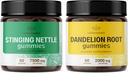 HERBAMAMA Stinginging Nettle and Dandelion Kit - Bundle of 7500 mg Stinging Nettle Root 2000 mg Dandelion Root Gummies - Vegan, Non-GMO, Gelatin-Free - 2 Pack