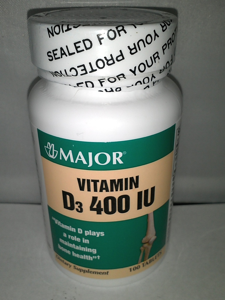 Vitamina Genérica Principal D3 400 UI Suplemento dietético Bone Health 100 Tablets
