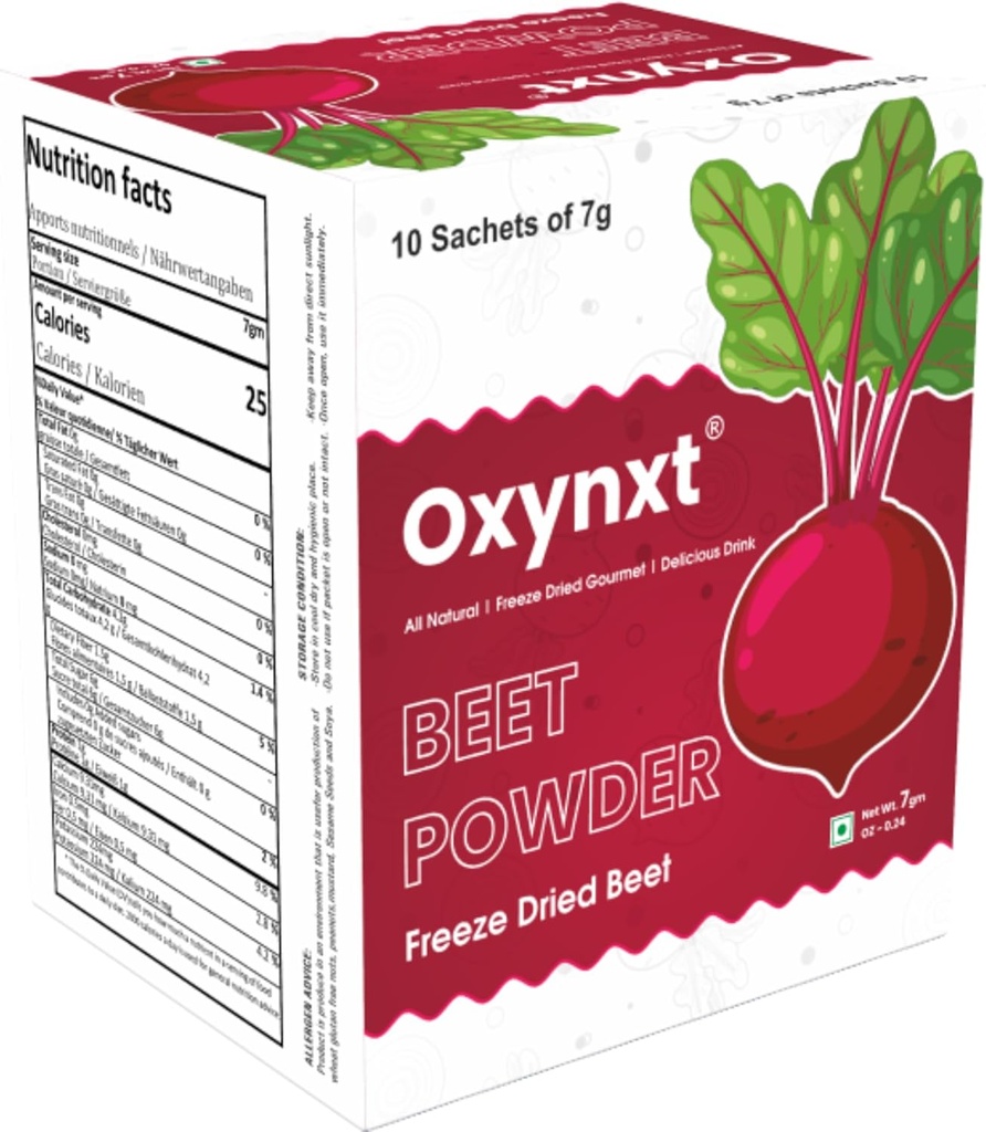 Freeze-Dried Beet Powder Sachets ← 10 Single-Serve Packs (70g)