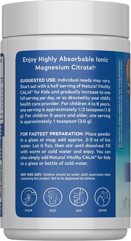 Natural Vitality Calm Sleep, Magnesium Citrate, Sleep Aid Mix, GABA, Sleep Aid, Vegan, Gluten Free " Non-GMO, Mixed Berry Flavored, 16 oz.