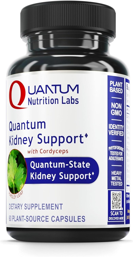 Laboratorios de Nutrición Cuántica Apoyo al Riñón - Suplemento de Salud del Riñón, Suplemento de Apoyo al Riñón, Vitaminas del Riñón para Hombres y Mujeres con Arándano, Rhodiola Rosea y Parsley - 60 cápsulas vegetarianas