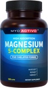 Complejo de Magnesio 5-in-1 - Absorción alta - Magnesio Chelated Glycinate, Malate, Citrate, Taurate, " Aspartate for Nerves, Muscles, Bones TEN 120 Capsules ANTE Magnesium Supplement