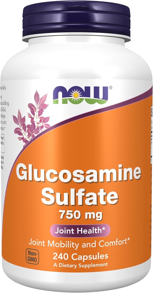 AHORA Suplementos de alimentos, Sulfato de Glucosamina 750 mg, con certificación de suplemento dietético UL, 240 cápsulas de verduras