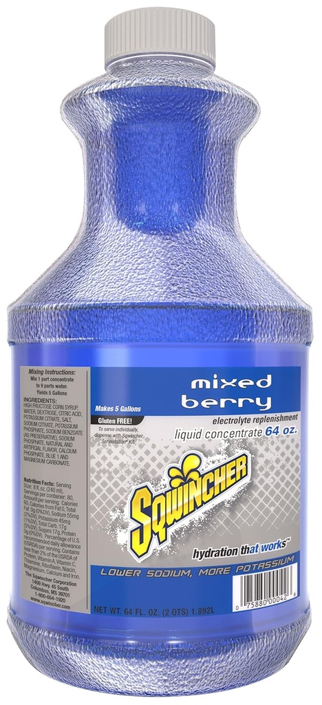 Sqwincher 030320-MB Concentrado líquido, 5 Gallon Yield, Azul, Estándar (Pack of 6)