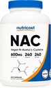 Nutricost N-Acetyl L-Cysteine (NAC) 600mg, 240 cápsulas vegetarianas - Vegan, No GMO, Gluten Free