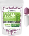 XPRS Nutra Size 4 Empty Capsules - 500 Count Small Empty Vegan Capsules - Vegetarian Pills - DIY Vegetable Capsule Filling - Fillable Do-It-youself Veggie Caps for Supplements (Lavender/White)