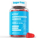 Azúcar gratis Ashwagandha Gummies - con Magnesium Glycinate, Rhodiola Rosea, Zinc, Lemon Balm, B6 - Relax Support, Natural Zzz, Stamina, Energy for Men Women - 60 Condes