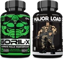 ONL Ultimate Men's Testosterone Booster Bundle - GORIL-X & Major Load Supplements  Enhance Strength, Stamina, and Energy ← with Horny Goat Weed, Maca, Tongkat Ali, Tribulus Silencio 120 Capsules