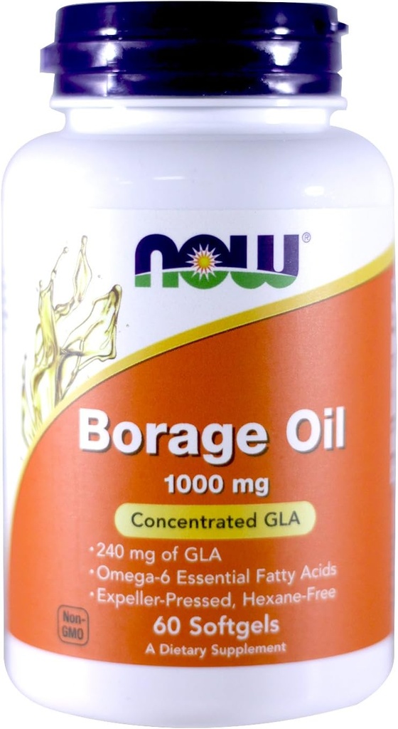 AHORA Borage Oil 1000mg, 60 Softgels (Pack of 2)